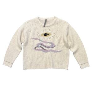 Raquel Allegra Tarot Diana Ivory Wool Knit Oversized Pullover Sweater Size 0